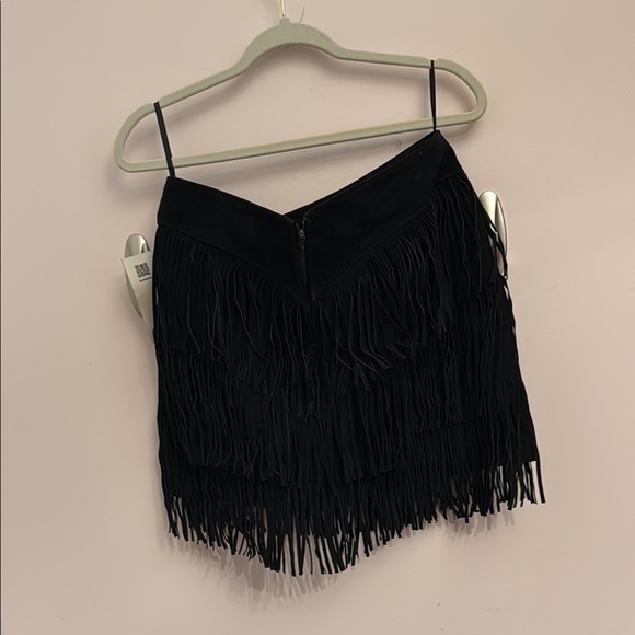 Scully Black Fringe Mini Skirt - Picture 3 of 4